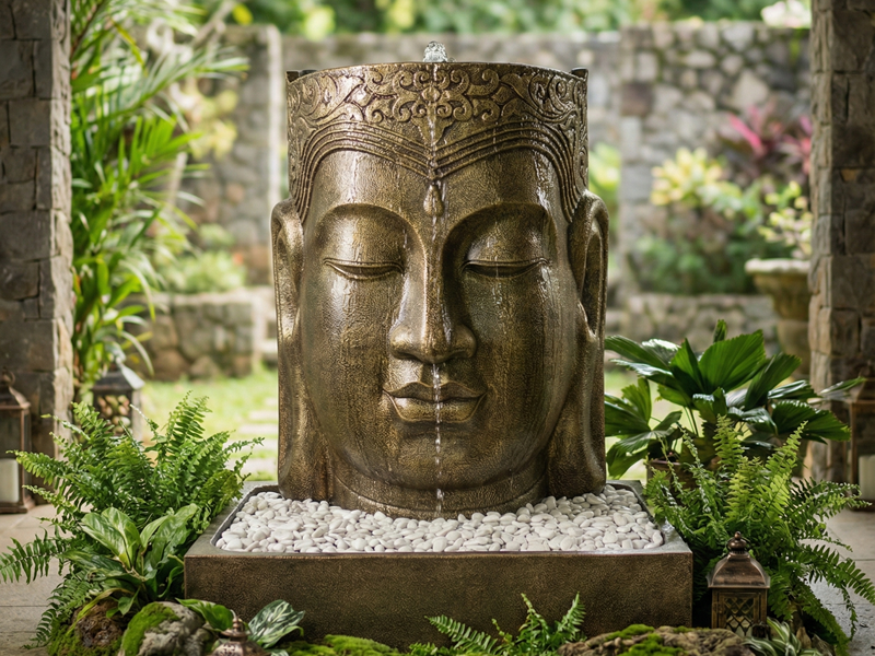 Waterfontein Buddha Gezicht 100CM