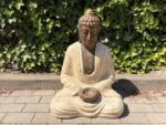 Zittende Boeddha Kaarsenhouder Goud-Zwart Beige - 80 cm